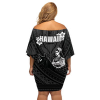 Hawaii King Kamehameha Day Parade Family Matching Off Shoulder Short Dress and Hawaiian Shirt With Pa'u Riders Plumeria Kakau Tribal Pattern LT05 - Polynesian Pride