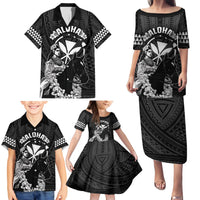 Hawaii King Kamehameha Day Parade Family Matching Puletasi and Hawaiian Shirt With Pa'u Riders Plumeria Kakau Tribal Pattern LT05 - Polynesian Pride