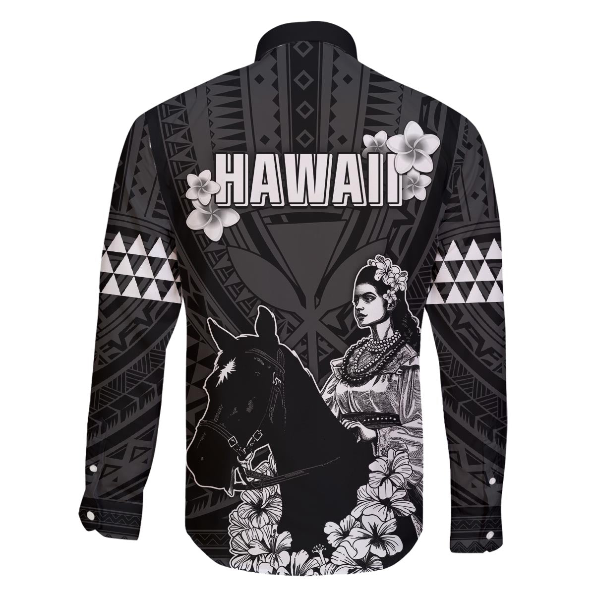 Hawaii King Kamehameha Day Parade Family Matching Puletasi and Hawaiian Shirt With Pa'u Riders Plumeria Kakau Tribal Pattern LT05 - Polynesian Pride