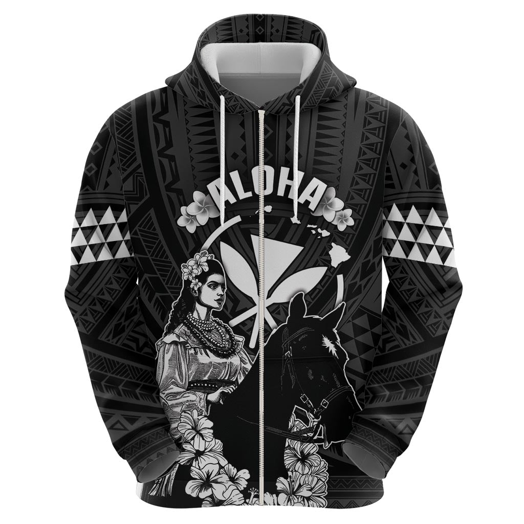 Hawaii King Kamehameha Day Parade Hoodie With Pa'u Riders Plumeria Kakau Tribal Pattern