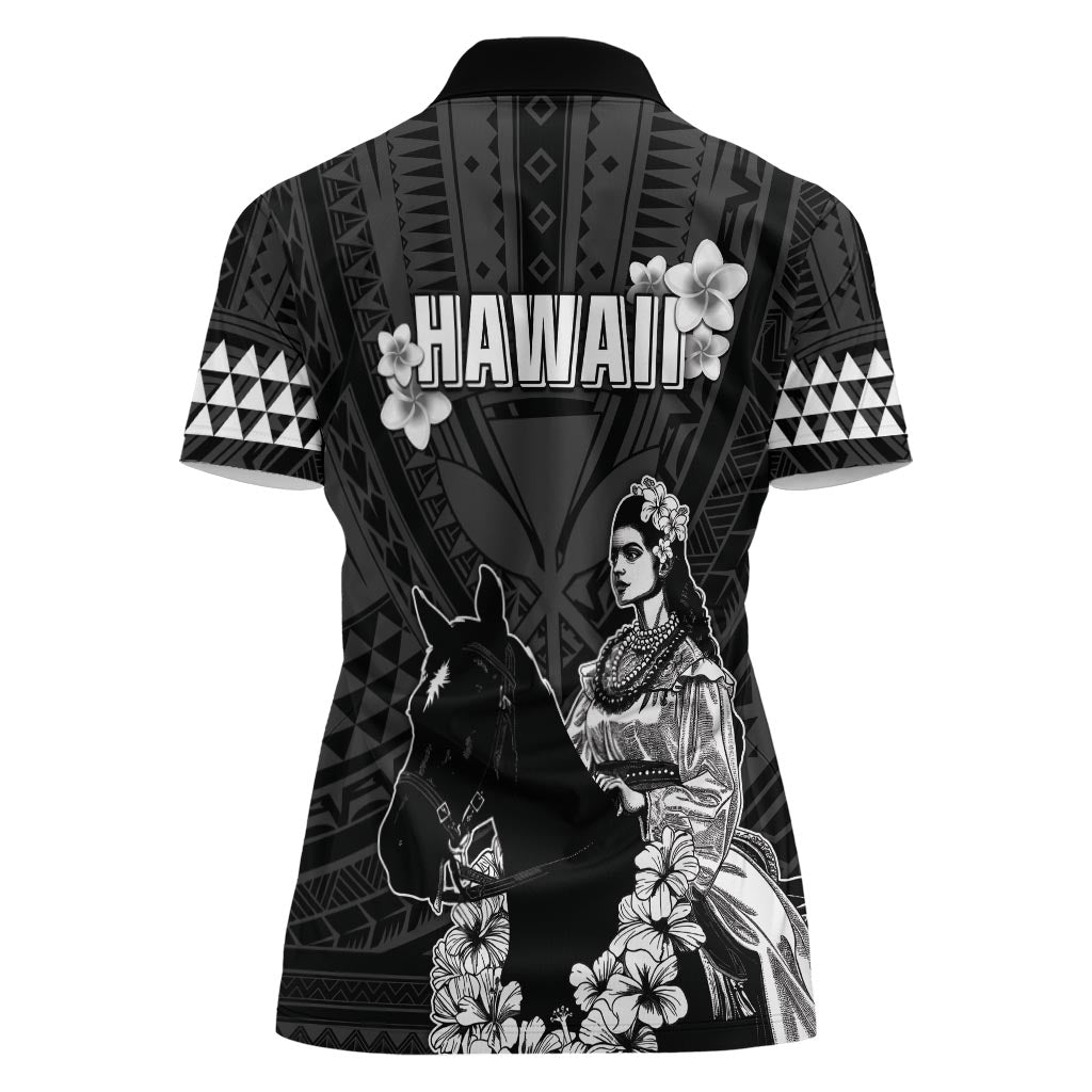 Hawaii King Kamehameha Day Parade Women Polo Shirt With Pa'u Riders Plumeria Kakau Tribal Pattern LT05 - Polynesian Pride