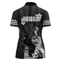 Hawaii King Kamehameha Day Parade Women Polo Shirt With Pa'u Riders Plumeria Kakau Tribal Pattern LT05 - Polynesian Pride