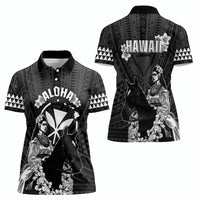 Hawaii King Kamehameha Day Parade Women Polo Shirt With Pa'u Riders Plumeria Kakau Tribal Pattern LT05 - Polynesian Pride