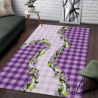 Violet Hawaii Palaka Area Rug Maile Pikake Honohono Orchid Lei