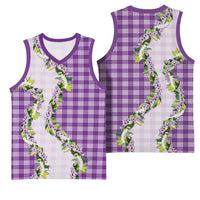 Violet Hawaii Palaka Basketball Jersey Maile Pikake Honohono Orchid Lei