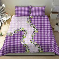 Violet Hawaii Palaka Bedding Set Maile Pikake Honohono Orchid Lei LT05 - Polynesian Pride