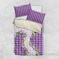 Violet Hawaii Palaka Bedding Set Maile Pikake Honohono Orchid Lei LT05 US Twin 172cm x 218cm Violet - Polynesian Pride