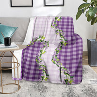 Violet Hawaii Palaka Blanket Maile Pikake Honohono Orchid Lei