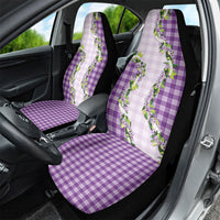 Violet Hawaii Palaka Car Seat Cover Maile Pikake Honohono Orchid Lei