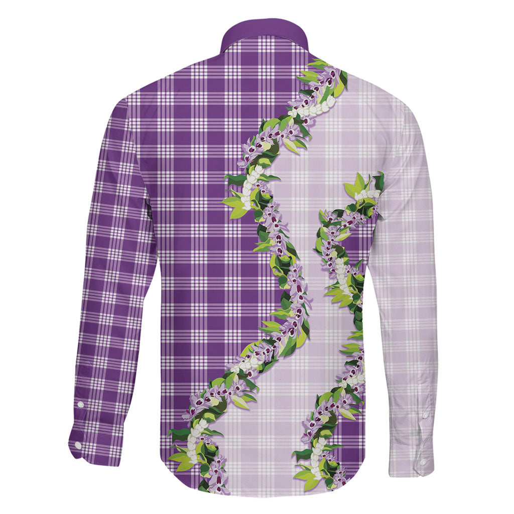 Violet Hawaii Palaka Family Matching Puletasi and Hawaiian Shirt Maile Pikake Honohono Orchid Lei LT05 - Polynesian Pride