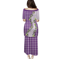 Violet Hawaii Palaka Family Matching Puletasi and Hawaiian Shirt Maile Pikake Honohono Orchid Lei LT05 - Polynesian Pride