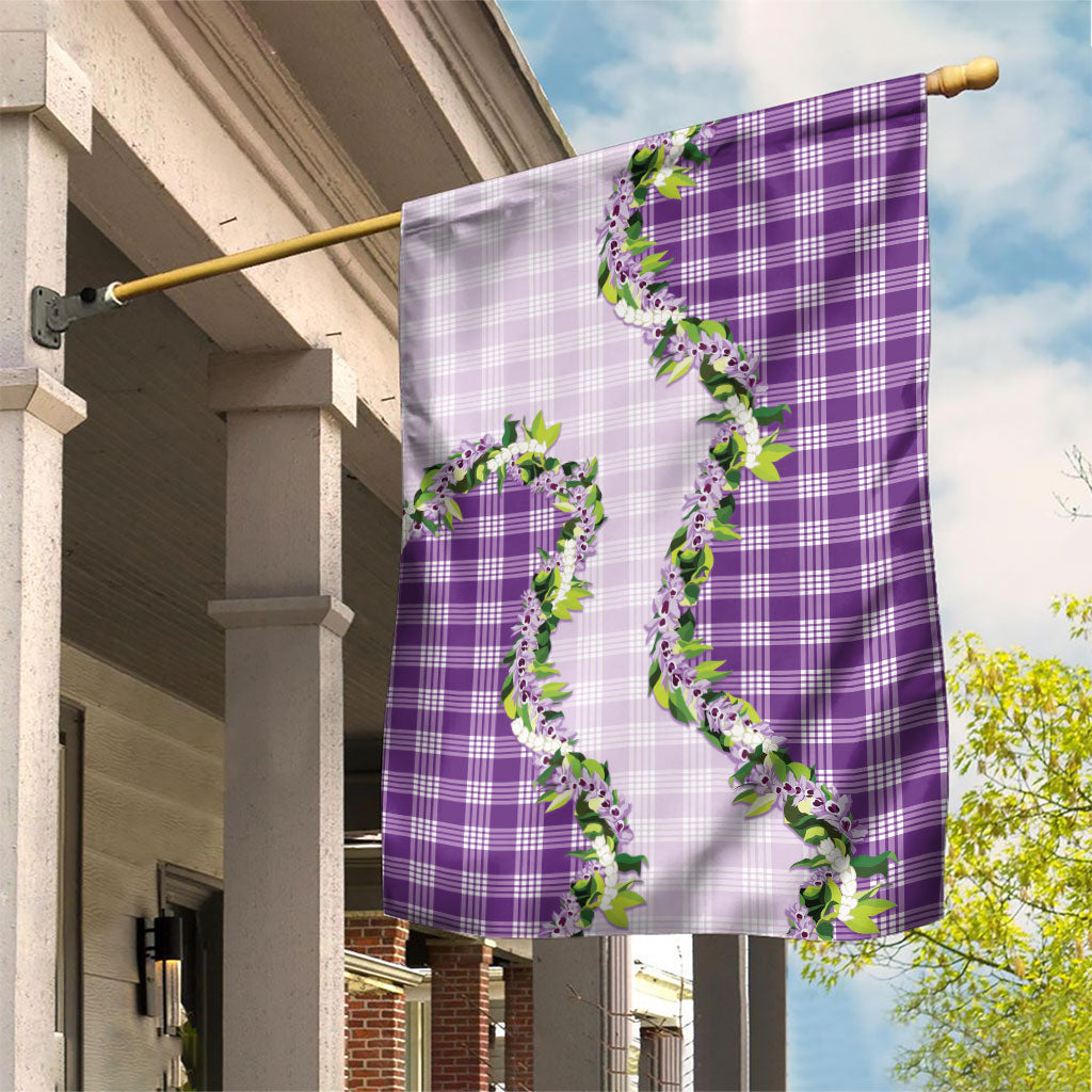 Violet Hawaii Palaka Garden Flag Maile Pikake Honohono Orchid Lei