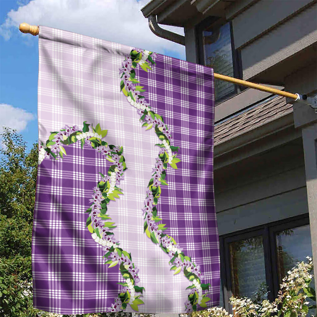 Violet Hawaii Palaka Garden Flag Maile Pikake Honohono Orchid Lei