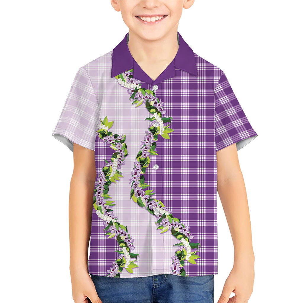 Violet Hawaii Palaka Hawaiian Shirt Maile Pikake Honohono Orchid Lei