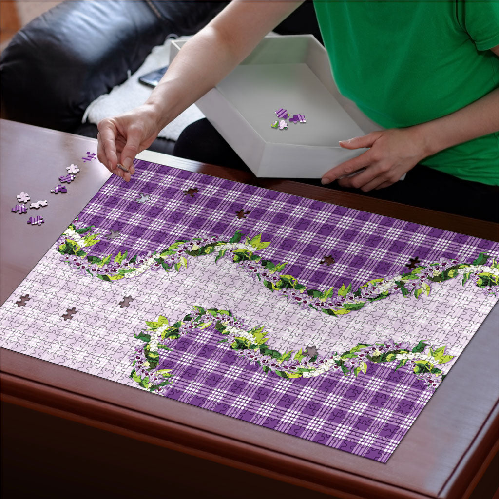 Violet Hawaii Palaka Puzzle Maile Pikake Honohono Orchid Lei