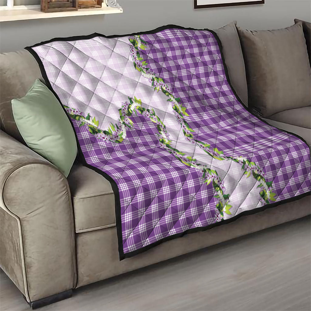 Violet Hawaii Palaka Quilt Maile Pikake Honohono Orchid Lei