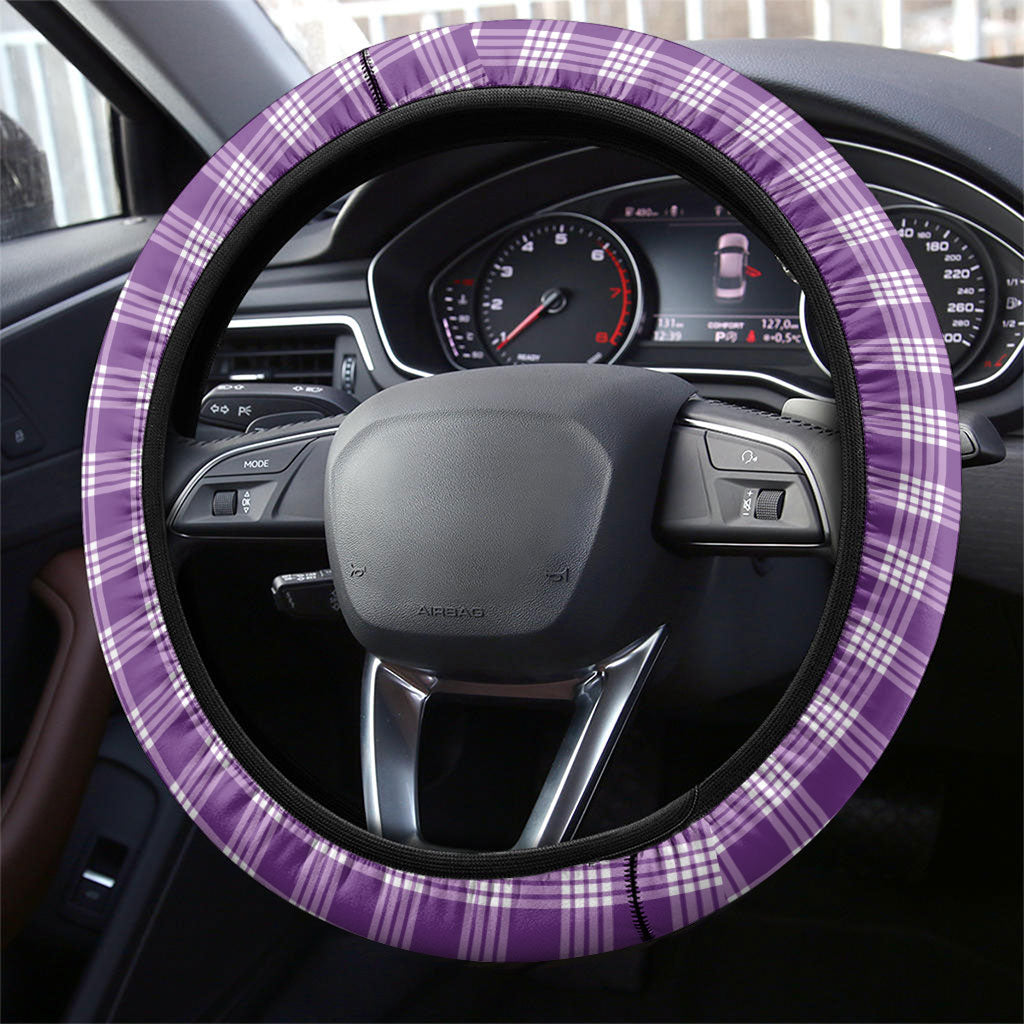 Violet Hawaii Palaka Steering Wheel Cover Maile Pikake Honohono Orchid Lei