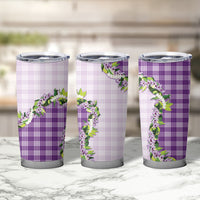 Violet Hawaii Palaka Tumbler Cup Maile Pikake Honohono Orchid Lei