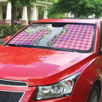 Pink Hawaii Palaka Auto Sun Shade Maile Pikake Honohono Orchid Lei