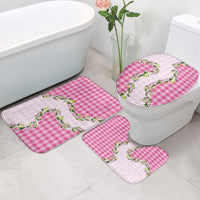 Pink Hawaii Palaka Bathroom Set Maile Pikake Honohono Orchid Lei