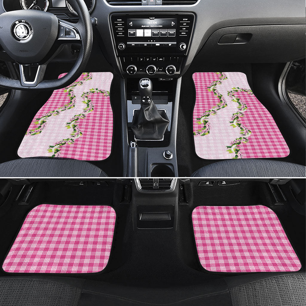 Pink Hawaii Palaka Car Mats Maile Pikake Honohono Orchid Lei