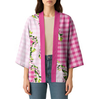 Pink Hawaii Palaka Kimono Maile Pikake Honohono Orchid Lei LT05 - Polynesian Pride