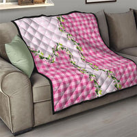 Pink Hawaii Palaka Quilt Maile Pikake Honohono Orchid Lei