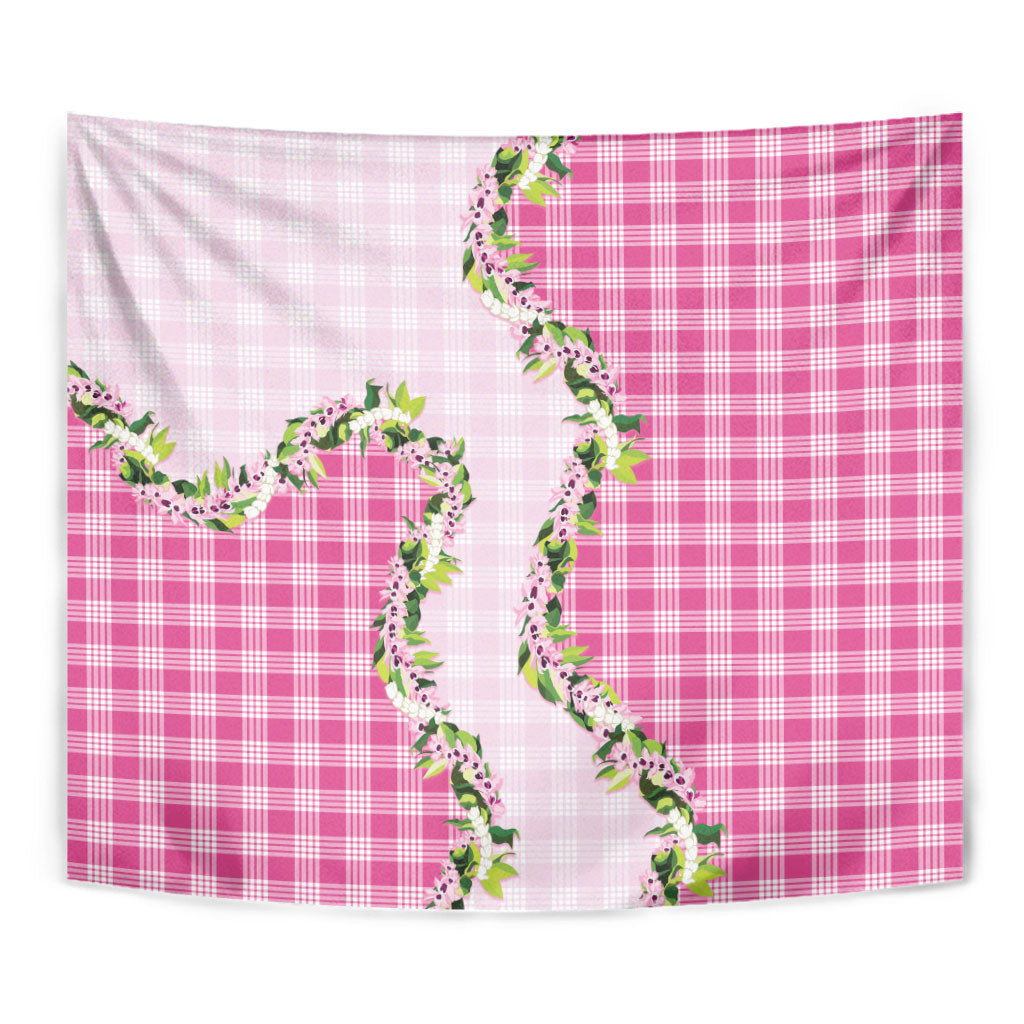Pink Hawaii Palaka Tapestry Maile Pikake Honohono Orchid Lei LT05 - Polynesian Pride