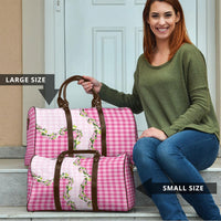 Pink Hawaii Palaka Travel Bag Maile Pikake Honohono Orchid Lei