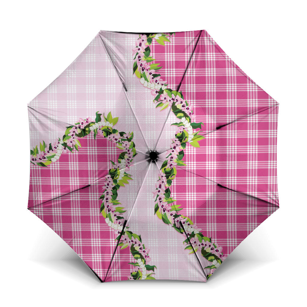 Pink Hawaii Palaka Umbrella Maile Pikake Honohono Orchid Lei