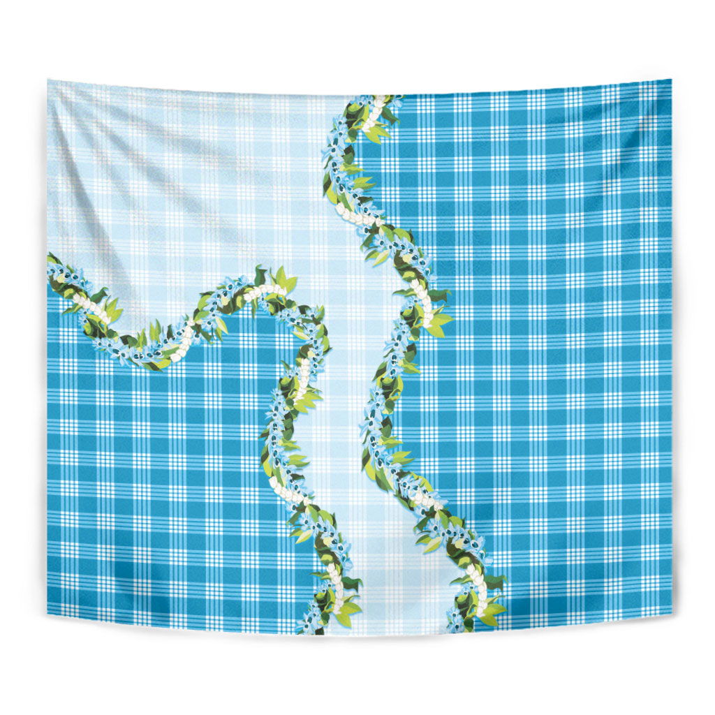 Blue Hawaii Palaka Tapestry Maile Pikake Honohono Orchid Lei