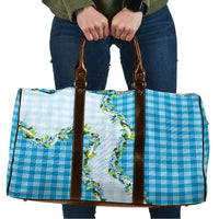 Blue Hawaii Palaka Travel Bag Maile Pikake Honohono Orchid Lei