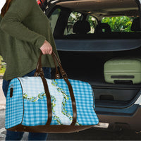 Blue Hawaii Palaka Travel Bag Maile Pikake Honohono Orchid Lei