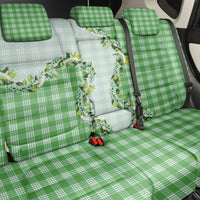 Green Hawaii Palaka Back Car Seat Cover Maile Pikake Honohono Orchid Lei
