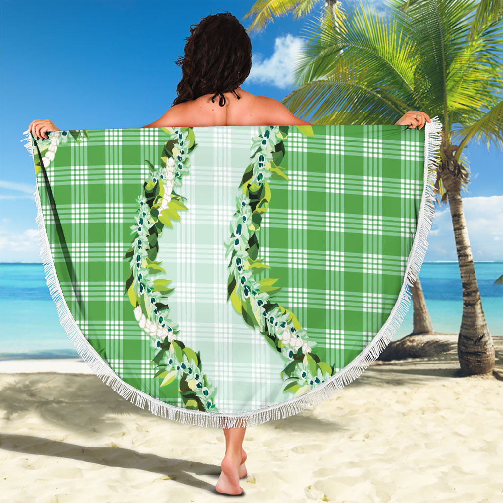Green Hawaii Palaka Beach Blanket Maile Pikake Honohono Orchid Lei