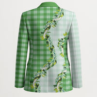 Green Hawaii Palaka Blazer Maile Pikake Honohono Orchid Lei LT05 - Polynesian Pride