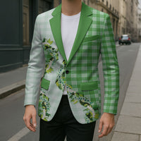 Green Hawaii Palaka Blazer Maile Pikake Honohono Orchid Lei LT05 - Polynesian Pride