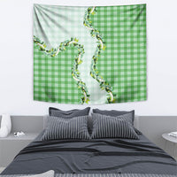 Green Hawaii Palaka Tapestry Maile Pikake Honohono Orchid Lei LT05 - Polynesian Pride