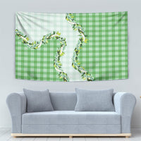 Green Hawaii Palaka Tapestry Maile Pikake Honohono Orchid Lei LT05 - Polynesian Pride