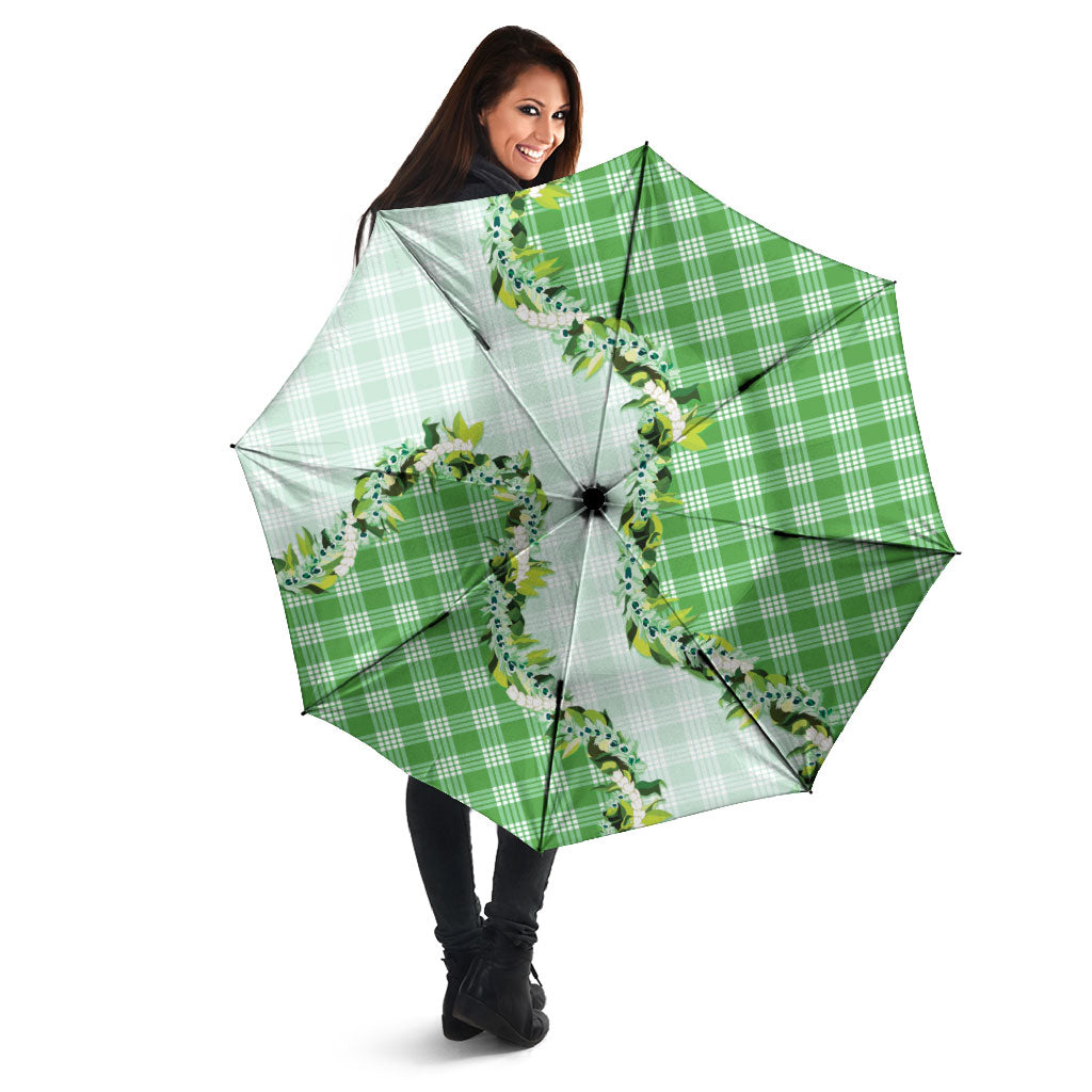 Green Hawaii Palaka Umbrella Maile Pikake Honohono Orchid Lei LT05 - Polynesian Pride