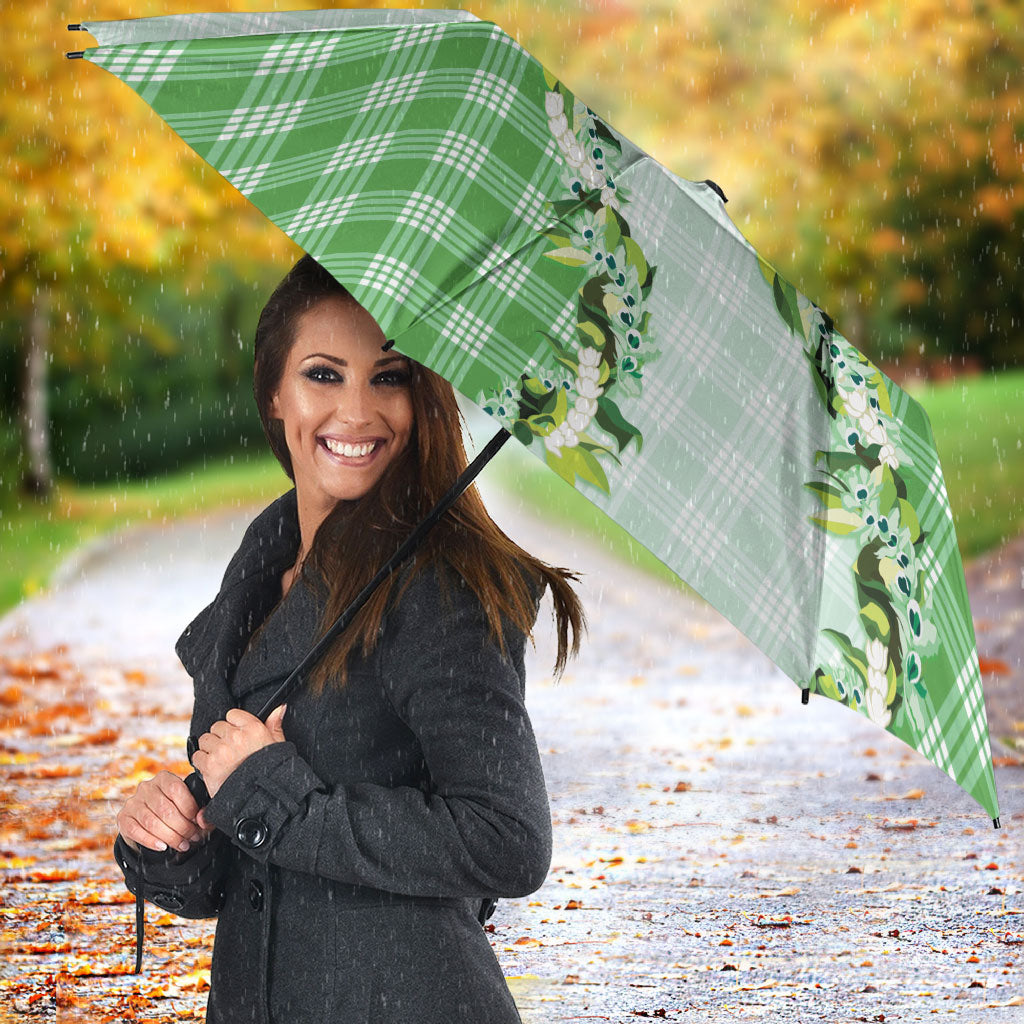 Green Hawaii Palaka Umbrella Maile Pikake Honohono Orchid Lei LT05 - Polynesian Pride