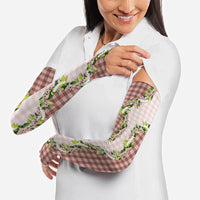 Mocha Hawaii Palaka Arm Sleeves Maile Pikake Honohono Orchid Lei