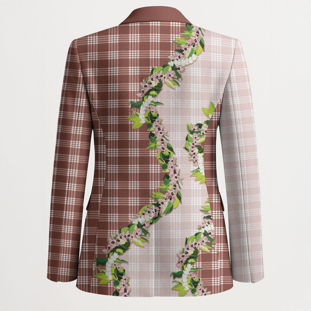 Mocha Hawaii Palaka Blazer Maile Pikake Honohono Orchid Lei