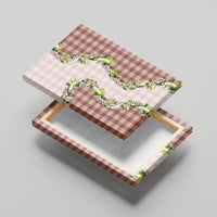 Mocha Hawaii Palaka Canvas Wall Art Maile Pikake Honohono Orchid Lei