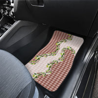 Mocha Hawaii Palaka Car Mats Maile Pikake Honohono Orchid Lei