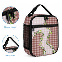 Mocha Hawaii Palaka Lunch Bag Maile Pikake Honohono Orchid Lei LT05 - Polynesian Pride