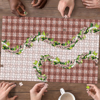 Mocha Hawaii Palaka Puzzle Maile Pikake Honohono Orchid Lei