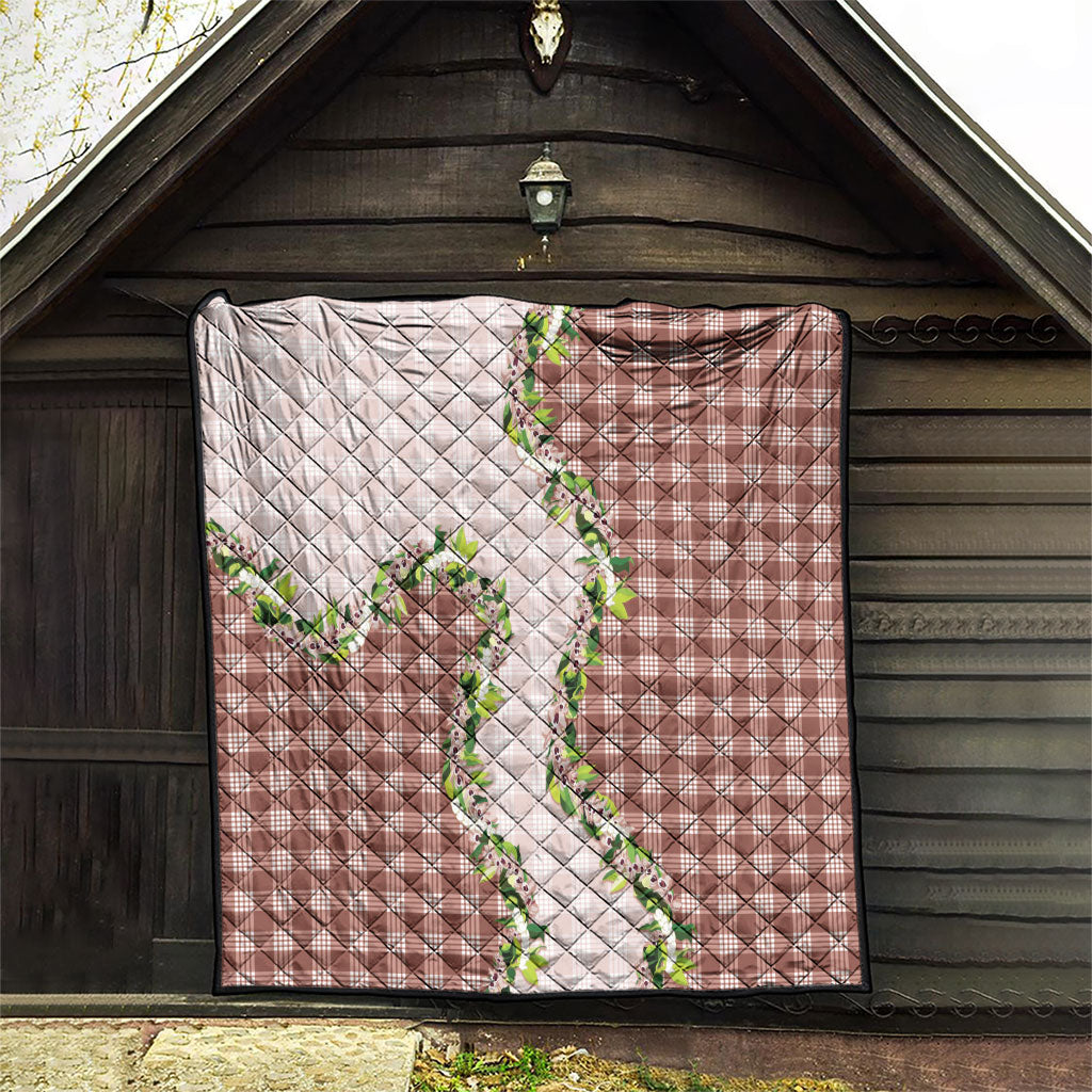 Mocha Hawaii Palaka Quilt Maile Pikake Honohono Orchid Lei LT05 - Polynesian Pride