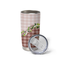 Mocha Hawaii Palaka Tumbler Cup Maile Pikake Honohono Orchid Lei