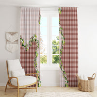 Mocha Hawaii Palaka Window Curtain Maile Pikake Honohono Orchid Lei